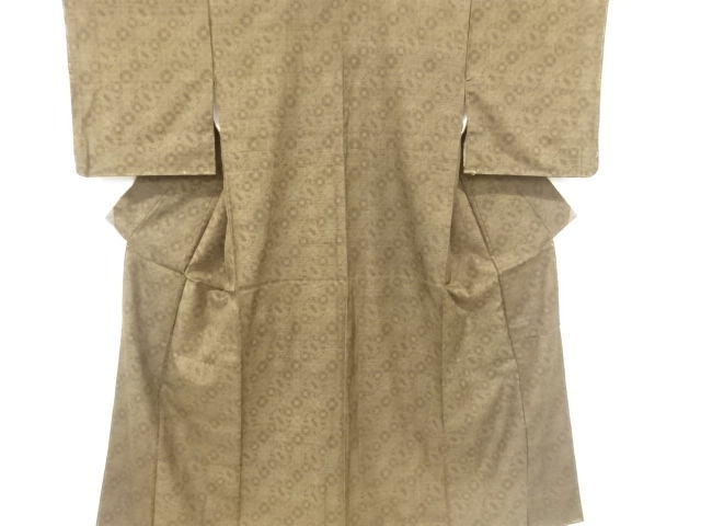 JAPANESE KIMONO / ANTIQUE KIMONO / TSUMUGI / WOVEN ABSTRACT FLOWER